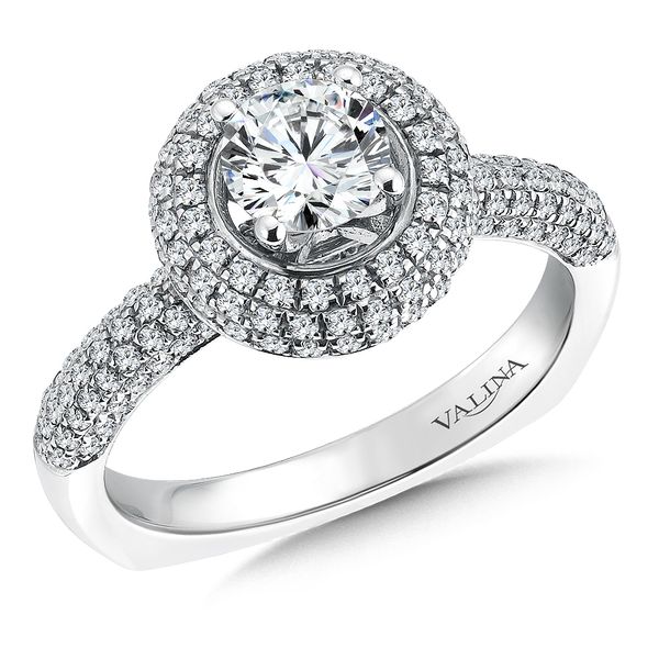 Pave Diamond Halo Engagement Ring Jayson Jewelers Cape Girardeau, MO