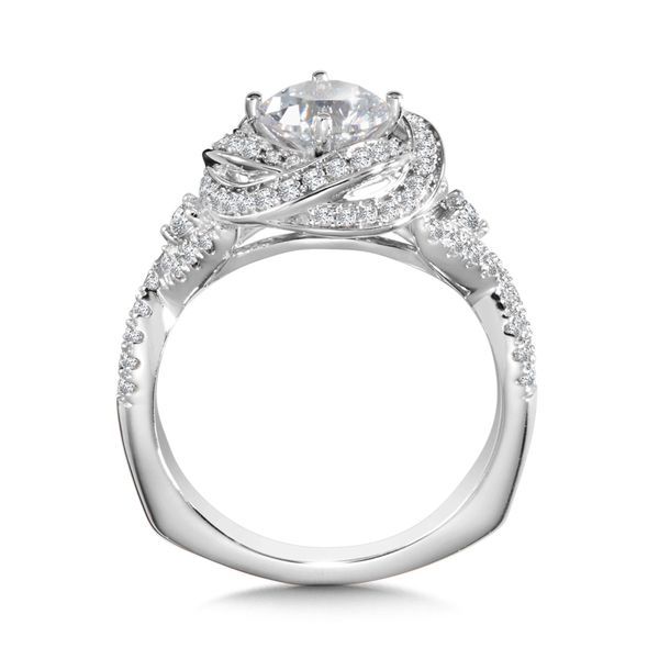 Statement Spiral Diamond Halo Engagement Ring Image 3 Midtown Diamonds Reno, NV
