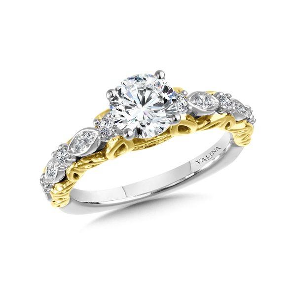 Two-Tone Straight Engagement Ring w/ Stylized Undergallery The Jewelry Source El Segundo, CA