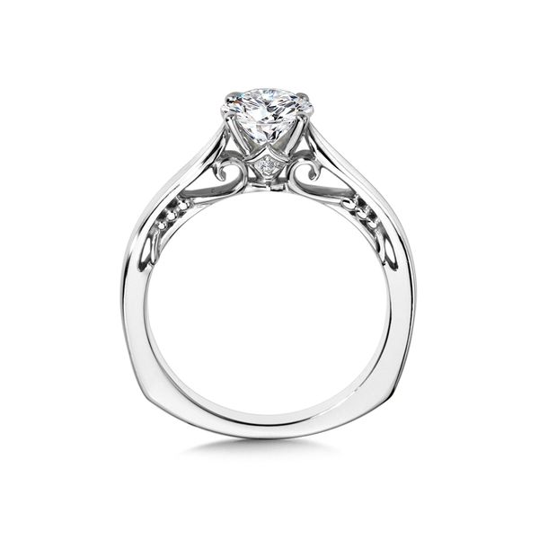 Tapered Diamond Solitaire Engagement Ring w/ Spiral Diamond Undergallery Image 2 Cottage Hill Diamonds Elmhurst, IL
