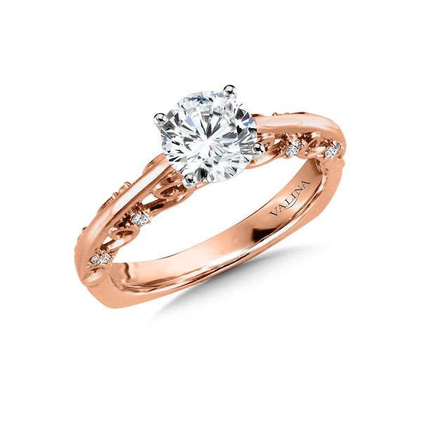 Tapered Diamond Solitaire Engagement Ring w/ Spiral Diamond Undergallery Cottage Hill Diamonds Elmhurst, IL