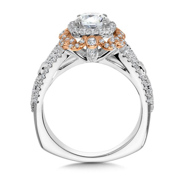Valina Two Tone Double Halo Diamond Engagement Ring R1061WP