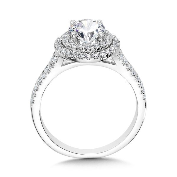 1 CT. T.W. Diamond Cushion Frame Split Shank Engagement Ring in 10K White  Gold | Zales Outlet