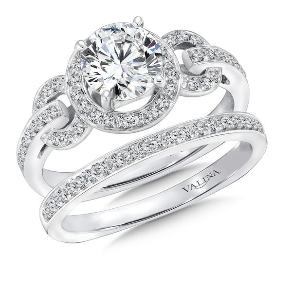 Chain-Loop Halo Diamond Engagement Ring Image 4 Glatz Jewelry Aliquippa, PA