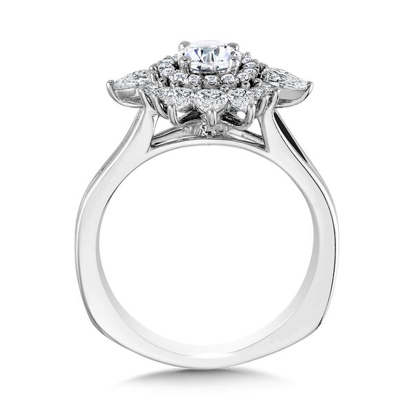 Sun-Burst Split Shank Double Halo Diamond Engagement Ring  Image 2 Jayson Jewelers Cape Girardeau, MO