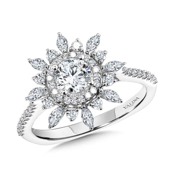 Floral Double Halo Diamond Engagement Ring  Mesa Jewelers Grand Junction, CO