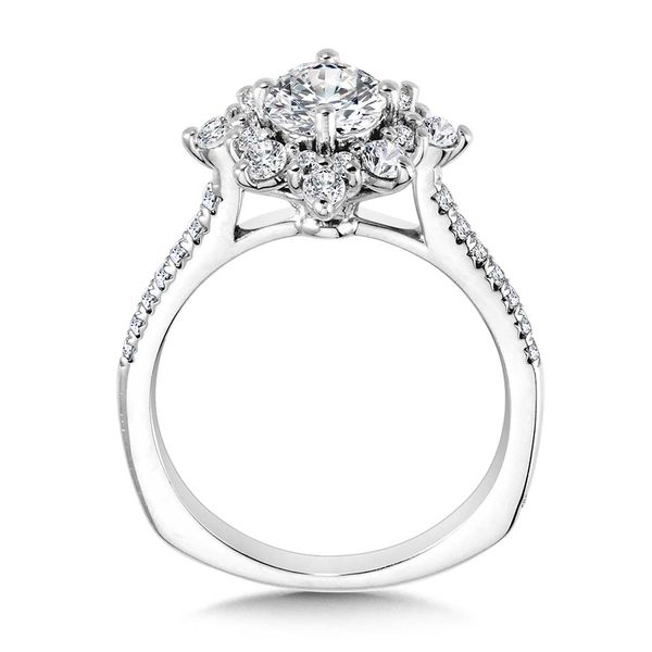 Prong-Tipped Sub Burst Diamond Halo Engagement Ring Image 2 Cottage Hill Diamonds Elmhurst, IL