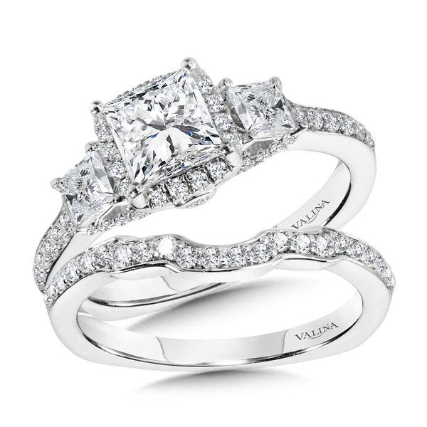 Valina Princess-Cut 3-Stone Diamond Engagement Ring R2218W | The Jewelry  Source | El Segundo, CA