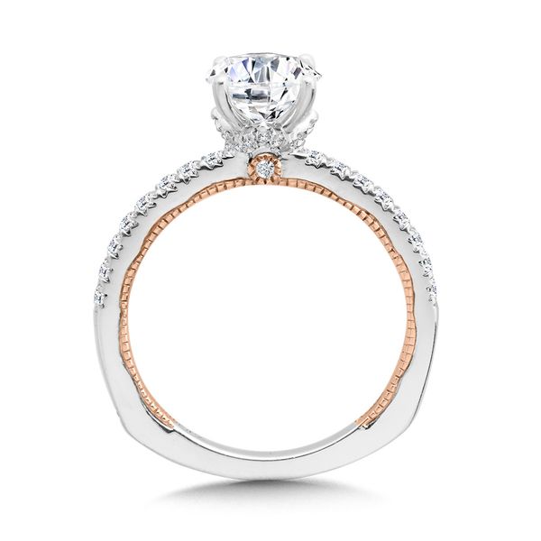 Two-Tone & Milgrain-Beaded Hidden Accents Diamond Engagement Ring  Image 2 Cottage Hill Diamonds Elmhurst, IL