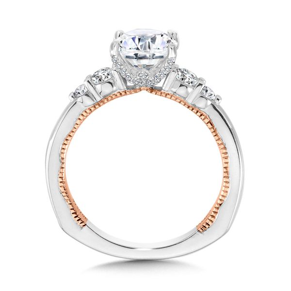 Two-Tone & Milgrain-Beaded Hidden Accents Diamond Engagement Ring  Image 2 Mesa Jewelers Grand Junction, CO