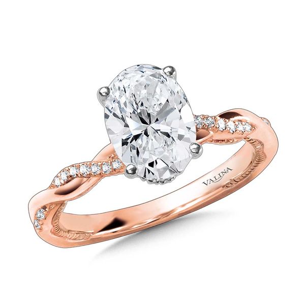 Oval-Cut Diamond & Milgrain-Beaded, Crisscross Hidden Halo Engagement Ring Image 4 The Jewelry Source El Segundo, CA