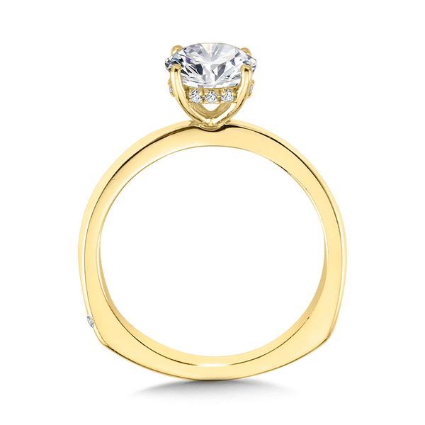 YG Solitaire Hidden Halo Diamond Engagement Ring Image 2 Mesa Jewelers Grand Junction, CO