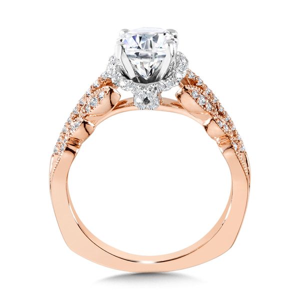 Floral-Inspired, Milgrain-Beaded, Hidden Accents Diamond Engagement Ring  Image 2 The Jewelry Source El Segundo, CA