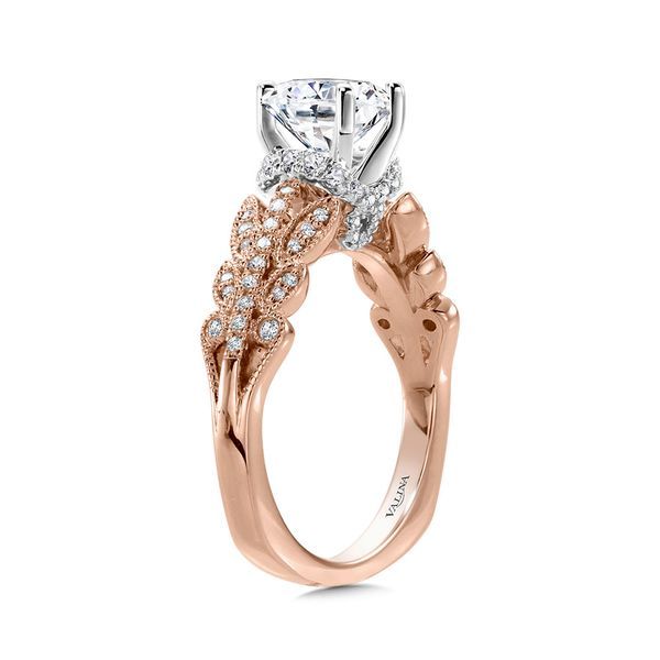 Floral-Inspired, Milgrain-Beaded, Hidden Accents Diamond Engagement Ring  Image 5 Gold Mine Jewelers Jackson, CA