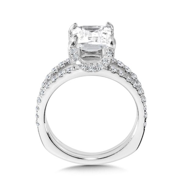 Emerald-Cut Hidden Accents & Split Shank Diamond Engagement Ring  Image 2 Midtown Diamonds Reno, NV