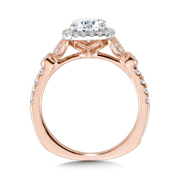 Tapered & Milgrain-Beaded Cushion-Shaped Diamond Halo Engagement Ring  Image 2 Cottage Hill Diamonds Elmhurst, IL