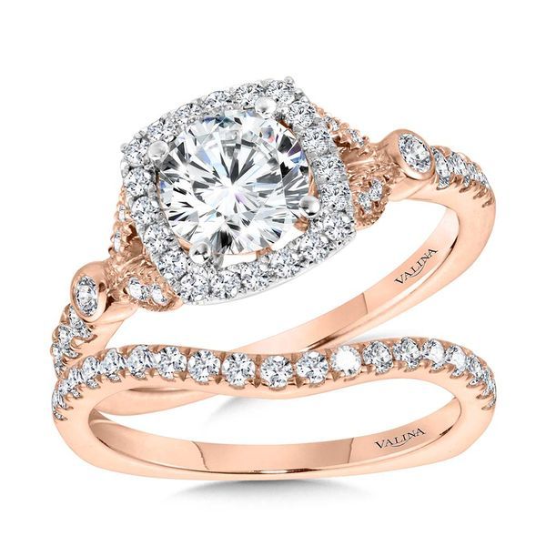 Tapered & Milgrain-Beaded Cushion-Shaped Diamond Halo Engagement Ring  Image 4 Glatz Jewelry Aliquippa, PA