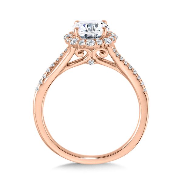 Split Shank Blooming Halo Diamond Engagement Ring Image 2 The Jewelry Source El Segundo, CA