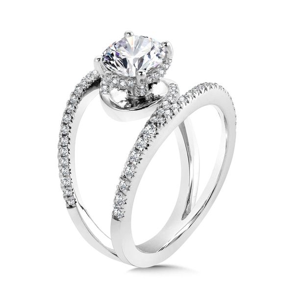 Dramatic Split Shank & Hidden Halo Diamond Engagement Ring  Image 2 Gold Mine Jewelers Jackson, CA