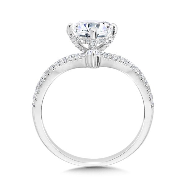 Split Shank & Chevron-Shaped Hidden Halo Diamond Engagement Ring  Image 2 Jayson Jewelers Cape Girardeau, MO