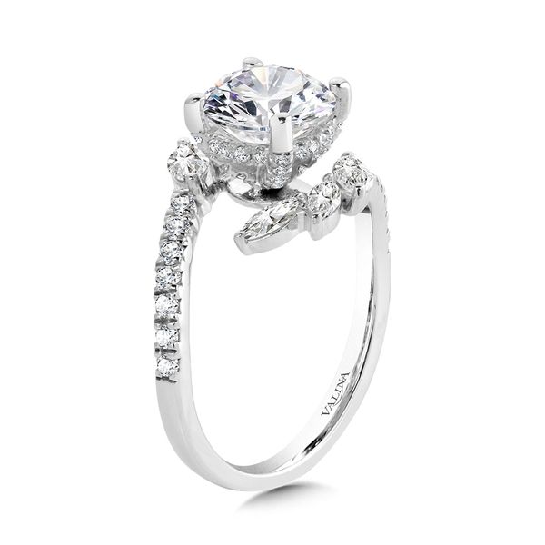 Marquise-Accented Dramatic Bypass & Hidden Halo Diamond Engagement Ring  Image 3 The Jewelry Source El Segundo, CA
