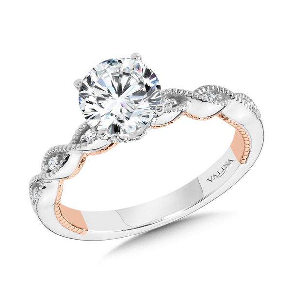 Crisscross Two-Tone & Milgrain-Beaded Diamond Collar Engagement Ring  Jayson Jewelers Cape Girardeau, MO