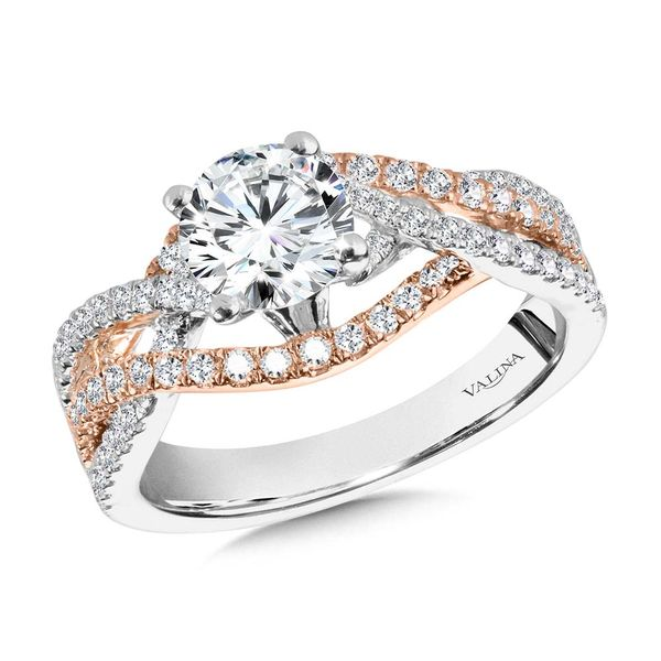 Fana Diamond Split Shank Engagement Ring S4187-14kt-Rose | Parris Jewelers  | Hattiesburg, MS