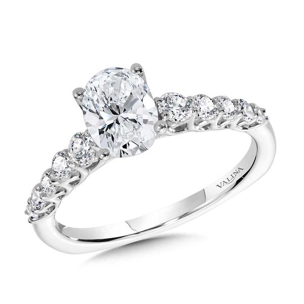 Oval-Cut Graduating Trellis-Set & Hidden Halo Diamond Engagement Ring  Jayson Jewelers Cape Girardeau, MO