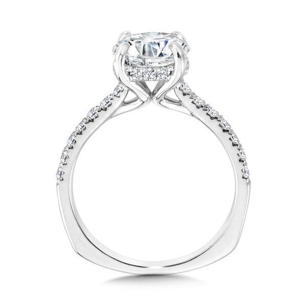 Straight Hidden Halo Diamond Engagement Ring Image 3 Glatz Jewelry Aliquippa, PA