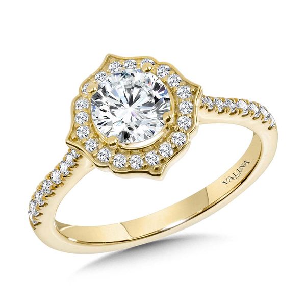 Vintage-Inspired Diamond Halo Engagement Ring Mesa Jewelers Grand Junction, CO