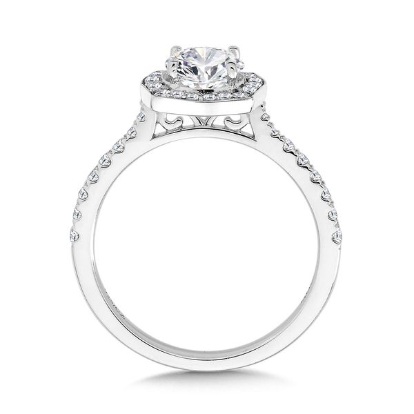 Fancy Cushion-Shaped Diamond Halo Engagement Ring  Image 2 The Jewelry Source El Segundo, CA