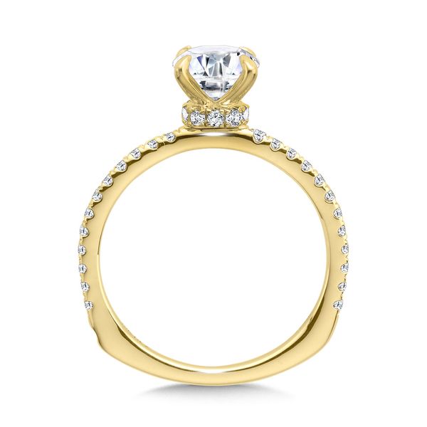 Straight Diamond Collar Engagement Ring Image 2 Glatz Jewelry Aliquippa, PA