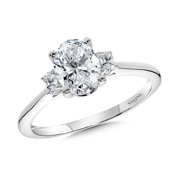Three-Stone Oval-Cut Diamond Solitaire Engagement Ring Midtown Diamonds Reno, NV