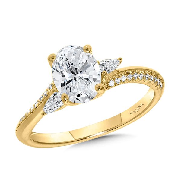 Pear-Accented Oval-Cut Diamond Bypass & Hidden Halo Engagement Ring  Gold Mine Jewelers Jackson, CA