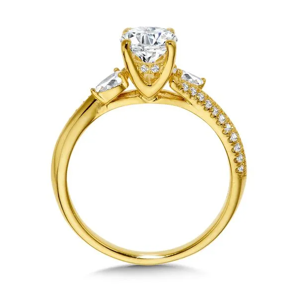 Pear-Accented Oval-Cut Diamond Bypass Hidden Halo Engageme