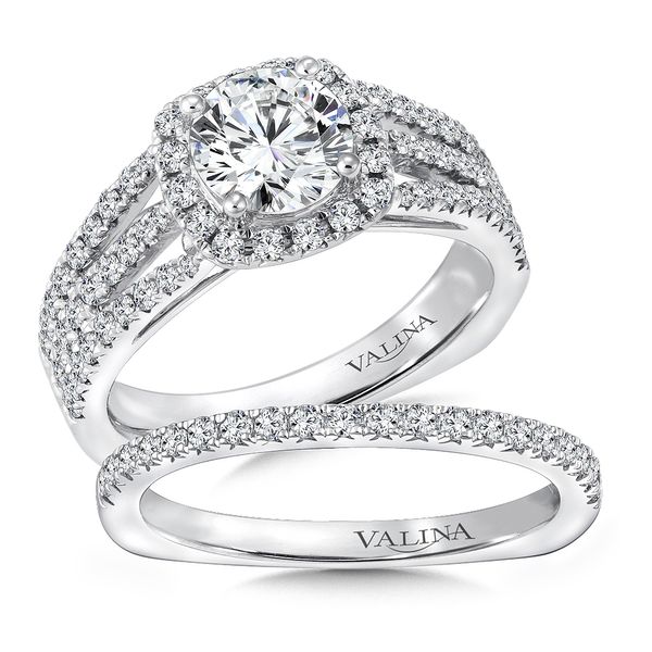 Cushion-Shaped Halo Split Shank Diamond Engagement Ring Image 4 Midtown Diamonds Reno, NV