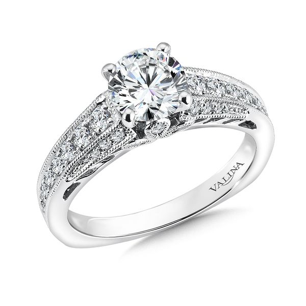Diamond Engagement Ring with Side Stones Biondi Diamond Jewelers Aurora, CO