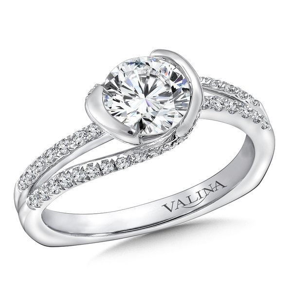 Spiral Style Engagement Ring with Side Stones Gold Mine Jewelers Jackson, CA