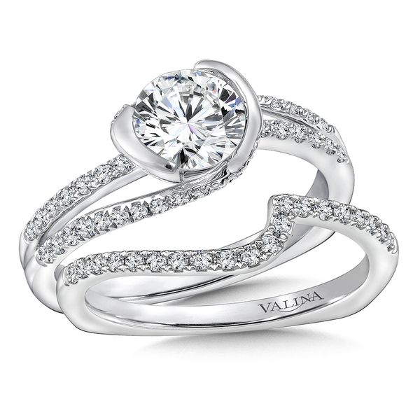Spiral Style Engagement Ring with Side Stones Image 2 Biondi Diamond Jewelers Aurora, CO