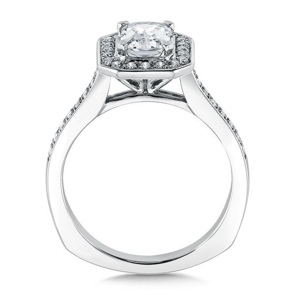 Halo Style emerald-cut Engagement Ring Image 3 The Jewelry Source El Segundo, CA