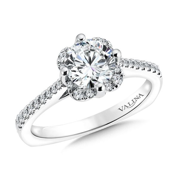 Floral Shape Halo Engagement Ring The Jewelry Source El Segundo, CA