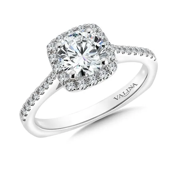 Valina Cushion Shape Halo Diamond Engagement Ring R9542W Conti