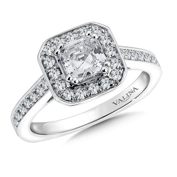 Asscher Cut Halo Diamond Engagement Ring Midtown Diamonds Reno, NV