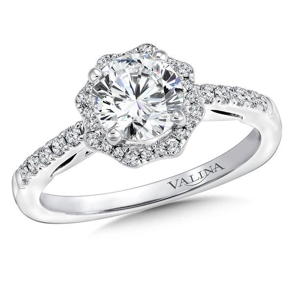 Floral Shape Halo Diamond Engagement Ring Gold Mine Jewelers Jackson, CA