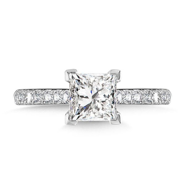 Princess-Cut Straight Diamond Engagement Ring Image 4 Conti Jewelers Endwell, NY