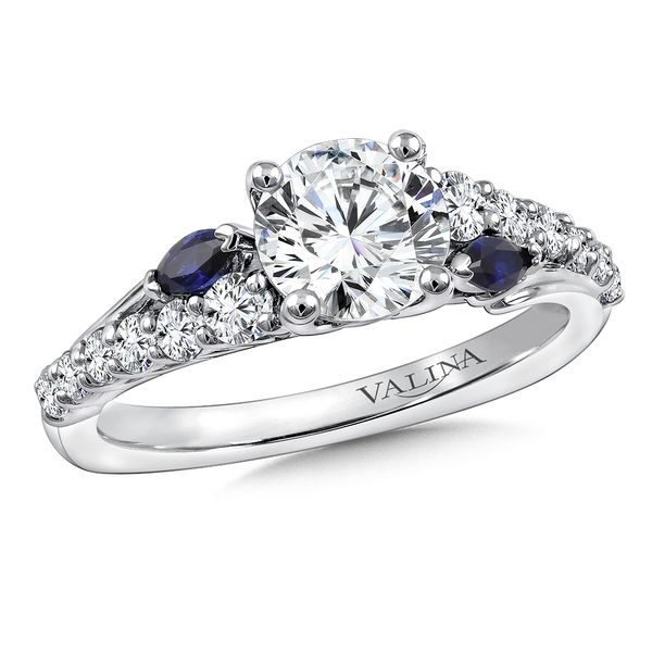 Diamond and Blue Sapphire Engagement Ring Jayson Jewelers Cape Girardeau, MO