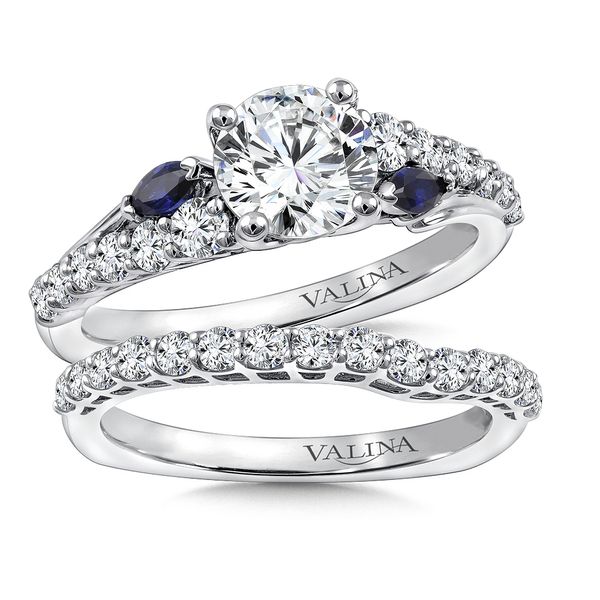 Diamond and Blue Sapphire Engagement Ring Image 4 Conti Jewelers Endwell, NY