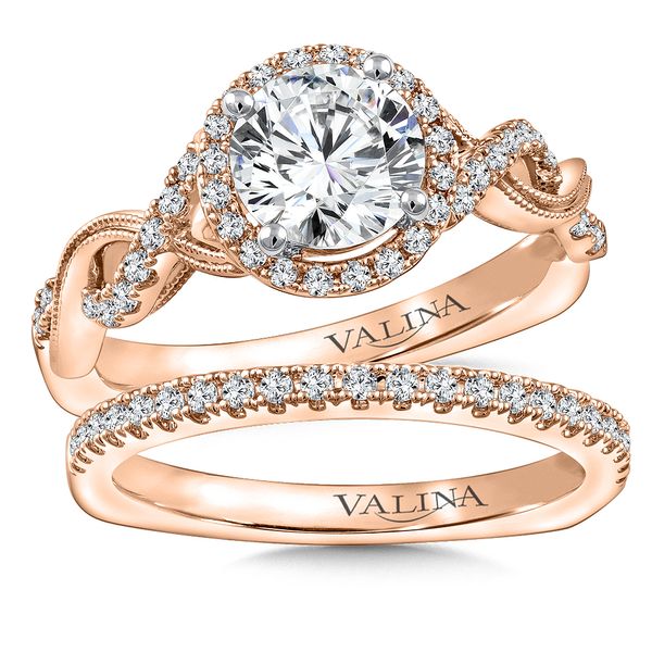 crisscross Diamond Halo Engagement Ring Image 4 Conti Jewelers Endwell, NY