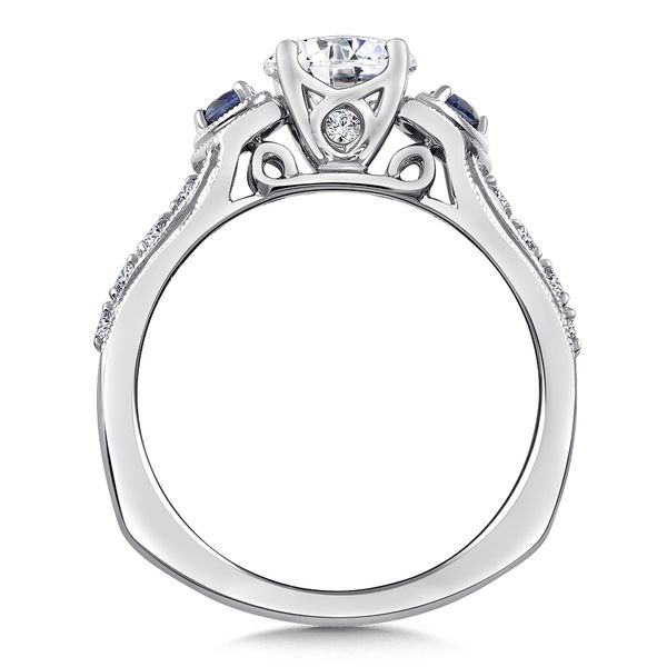 Diamond & Blue Sapphire Engagement Ring Image 2 The Jewelry Source El Segundo, CA