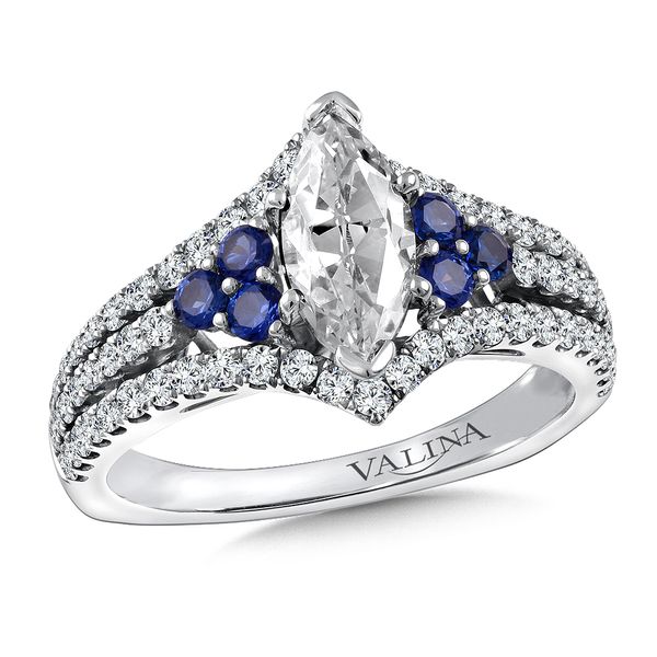 Diamond & Blue Sapphire Engagement Ring The Jewelry Source El Segundo, CA